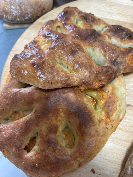 French Fougasse wth black olive