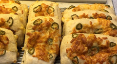 Ciabatta with jalapeño/aged cheese